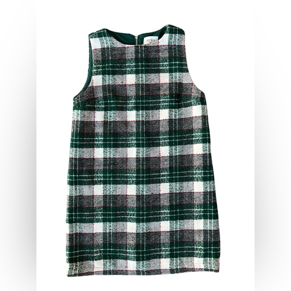 Aura Dress Size Small Plaid Green‎ Holiday Christmas Mini with Liner - Picture 5 of 10